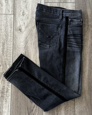 Hudson Jeans Women s Size 27 Nico Straight Velvet Tuxedo Stripe Charcoal Denim