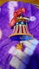 Waterford Stars & Stripes Glass Bell Hanging Christmas Ornament damaged — photo 1