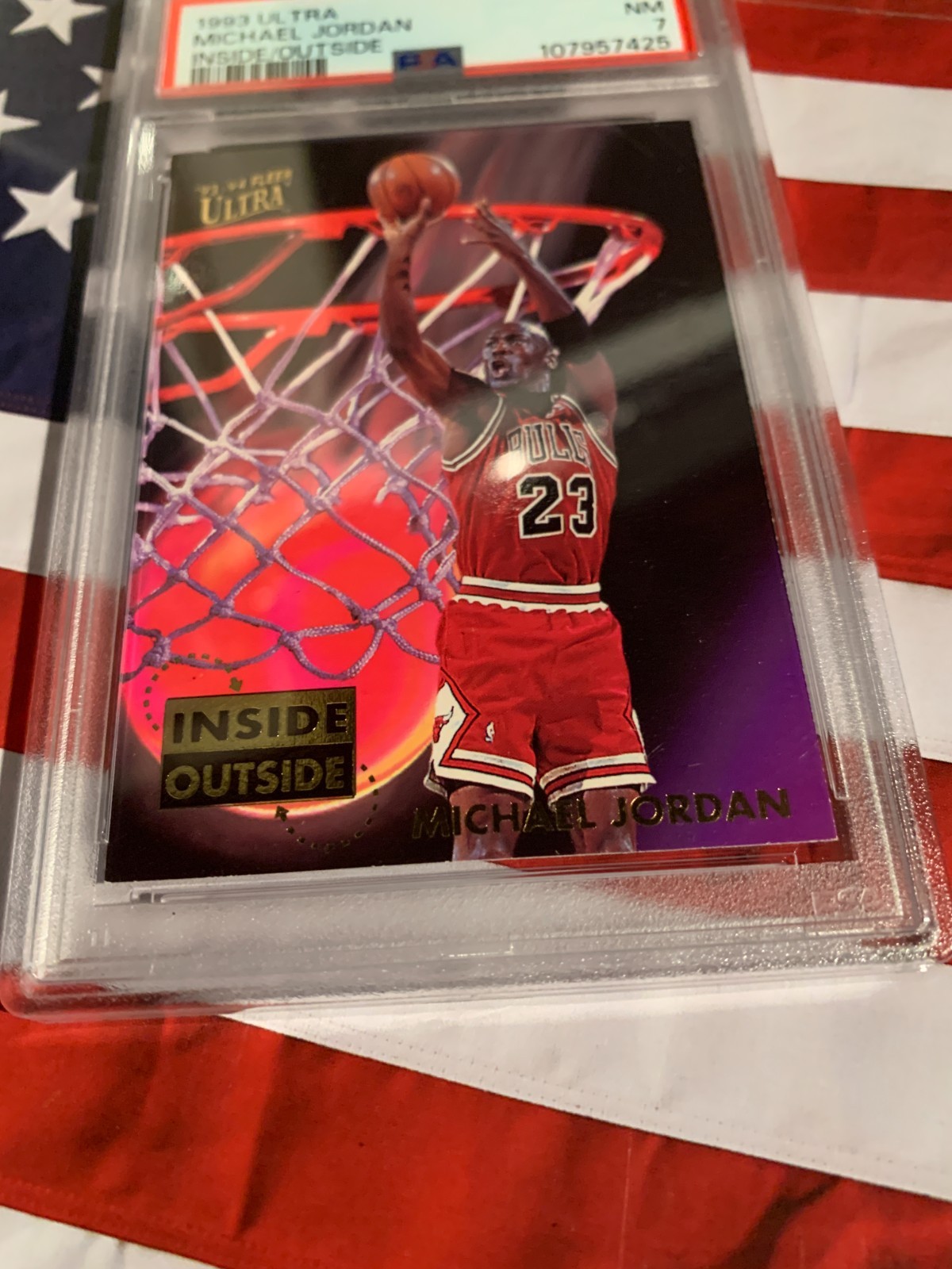 PSA Michael Jordan 1993 Fleer Ultra-INSIDE/OUTSIDE #4 Very Clean/Sharp view 6