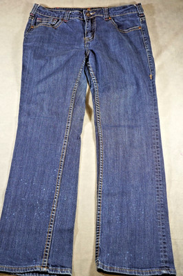 Cowgirl Tuff Womens Blue Jeans 32x33 Western Bootcut Style: JTUFDW Logo
