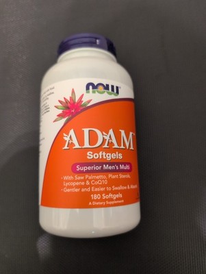 NOW Foods ADAM Men's Multivitamin 180 Softgels Saw Palmetto CoQ10 EXP 09/2027