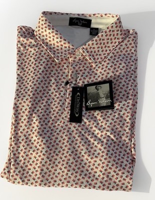 Byron Nelson America The Beautiful Short Sleeve Golf Polo, Large NWT