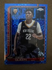 Topps Chrome 2025 Derik Queen New Orleans Pelicans Blue X-Fractor Rookie #263