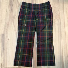 TOMMY HILFIGER Women's Y2K Tartan Plaid Trouser Christmas Holiday Crop SIZE 8