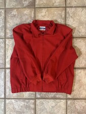 Vintage Pendleton Red Jacket with Elastic Hem and Cuffs Size Xl Made In USA