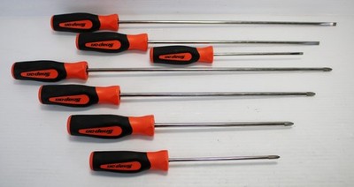 ( 7 ) Snap-on Instinct Soft Grip Cabinet Screwdrivers - (3) Flat & (4) Phillips