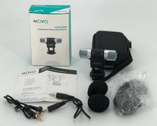 Movo VXR3000 Universal Stereo Microphone with Foam and Furry Windscreens Case
