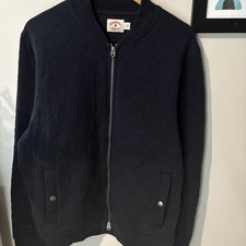 Brooks Brothers Red Fleece Navy Quilted Cotton Zip-Up Jacket Size Large