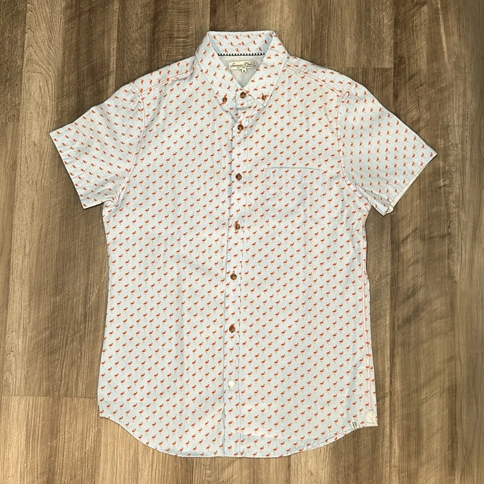 Sovereign Code Flamingo Short Sleeve Button Down Shirt - Small - Image 2 of 4