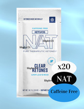 ??Pruvit Keto OS NAT CLEAR UNFLAVORED Ketones Caffeine Free 20 Pk Exp 2027 NEW