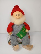 Vintage Swedish Tomte Figurine Folk Art Wood Santa Christmas Handmade