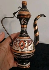 Turkish Copper Pitcher Enamel Handmade Istanbul Read Description