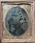 Civil War 1/6 Tintype New York Zouave Wearing Fez Cap w/ American Flag
