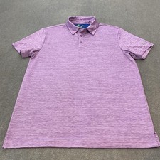Birdie Bound Polo Shirt Mens Medium Purple Performance Golf Stretch Lightweight