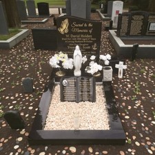 Adult, Grave Edgings 2 foot,  Edging Plain, White stones Memorial tribute