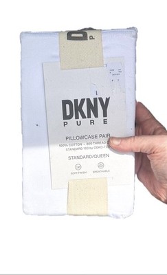 (2) DKNY PURE Pillowcase Pair Queen/ Standard In White