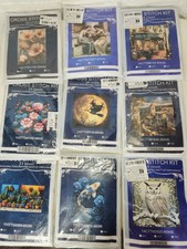 Cross Stitch Kit Lot 9 Piece Preprinted With ...