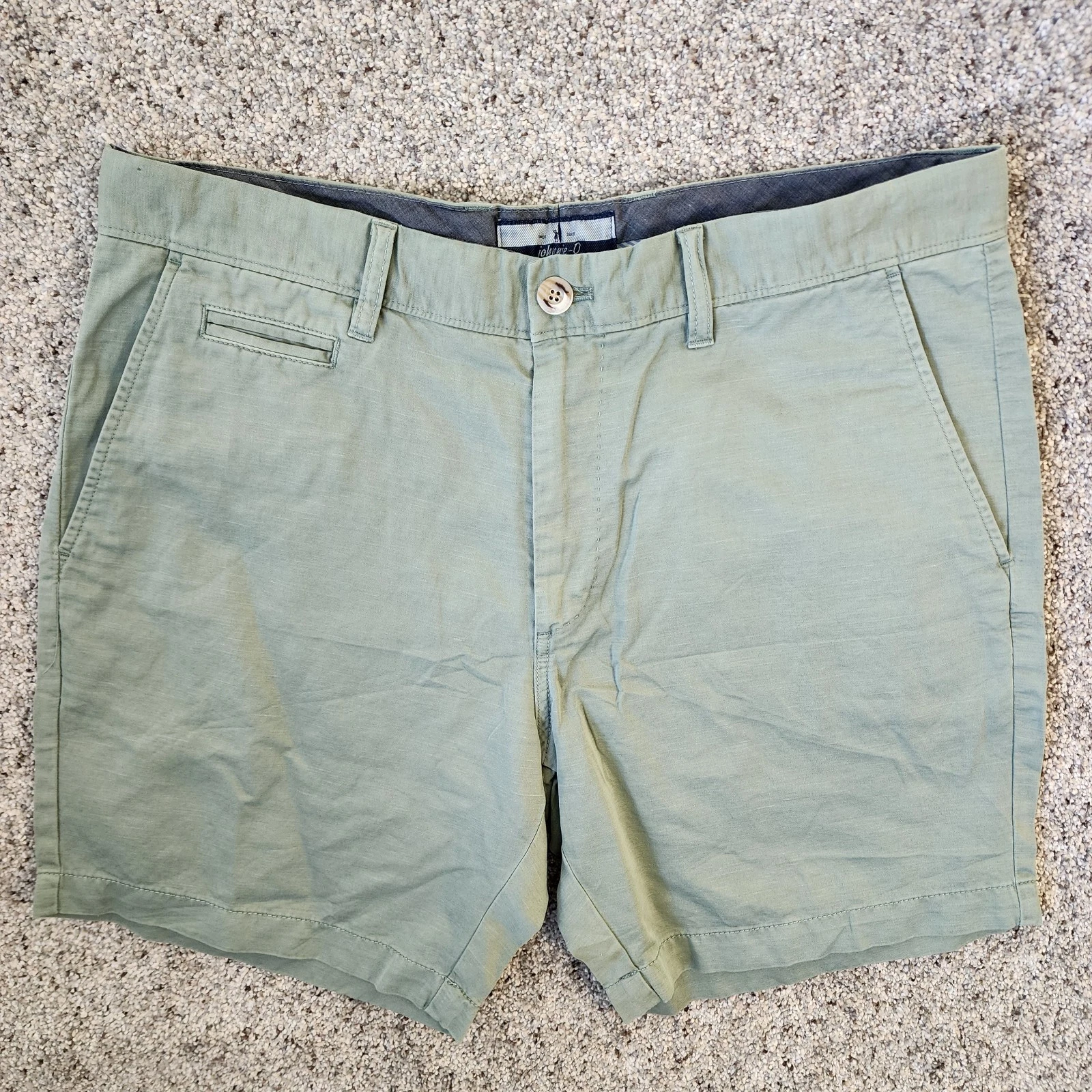johnnie-O Melrose Linen Cotton Blend Shorts Blue Surf Size 32 EUC Retails $118