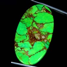 26.80Cts Lab-Created Green Copper Turquoise Oval Cabochon 19X34X4MM