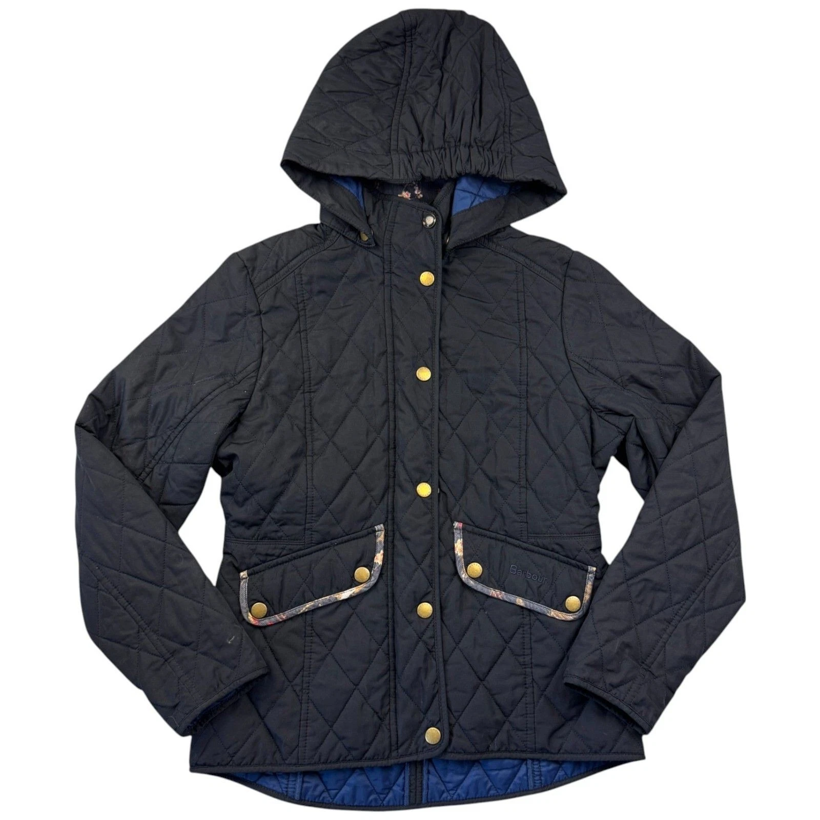 Barbour Jacket Large Girls Black Polyester Kids Age 6 to 10 Winter Jacket