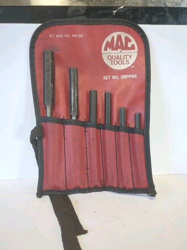MAC TOOLS Used 6 Piece SAE Punch Set Made In USA with Case # SRPP6K