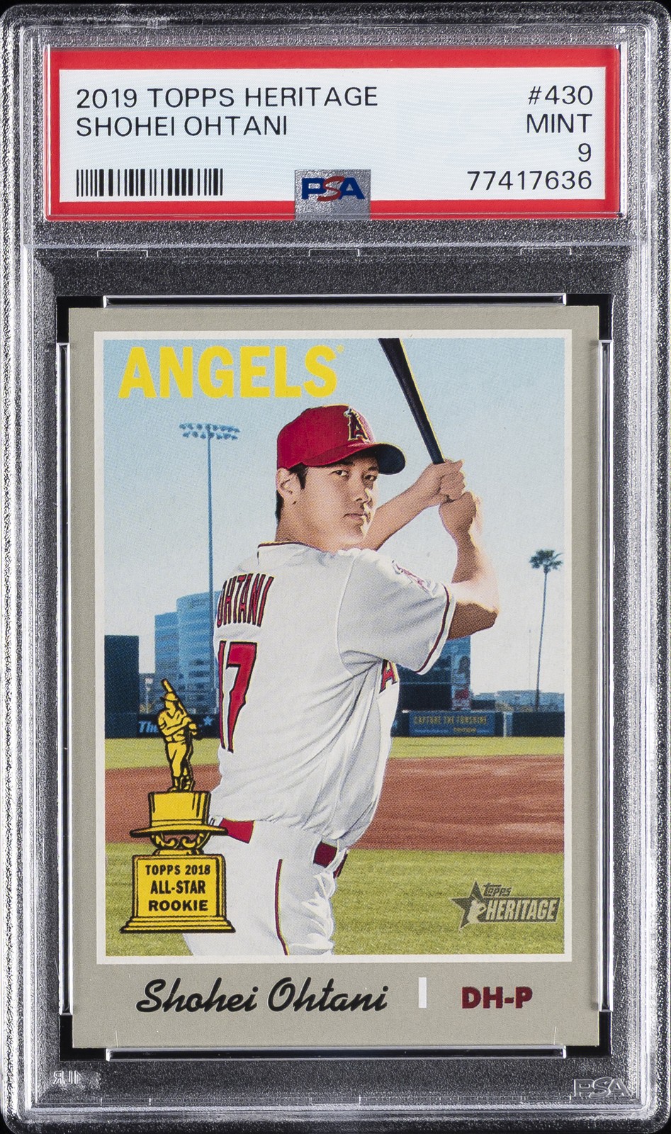 2019 TOPPS HERITAGE #430 SHOHEI OHTANI PSA 9