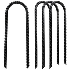 Trampoline Stakes High Wind - Heavy Duty 12 Inch U Shaped Ground Anchors - Ga...