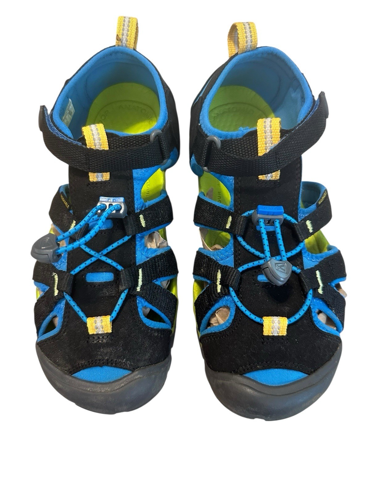 Sandali Keen Youth taglia 5 nero blu giallo scarpe da acqua escursionismo campeggio spiaggia scarpa