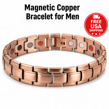 Mens Pure Copper Magnetic Bracelet Arthritis Pain Relief Healing Bangle UK