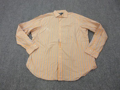 Vintage Polo Ralph Lauren Dress Shirt Mens XLT 17 Orange Stripe