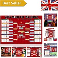 World Cup Football 2026 Wall Chart - Extra Large 100 x 70cm Soccer Schedule P...