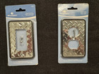 Brainerd Diamond Plate Polished Chrome and Black Switch and Outlet Plates — photo 1
