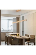 Wood Linear Pendant Light Fixture