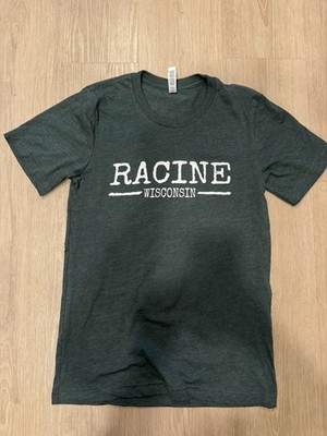 Racine Wisconsin T Shirt Set of 2 Bella Canvas Green Graphic Tee Unisex S M NEW