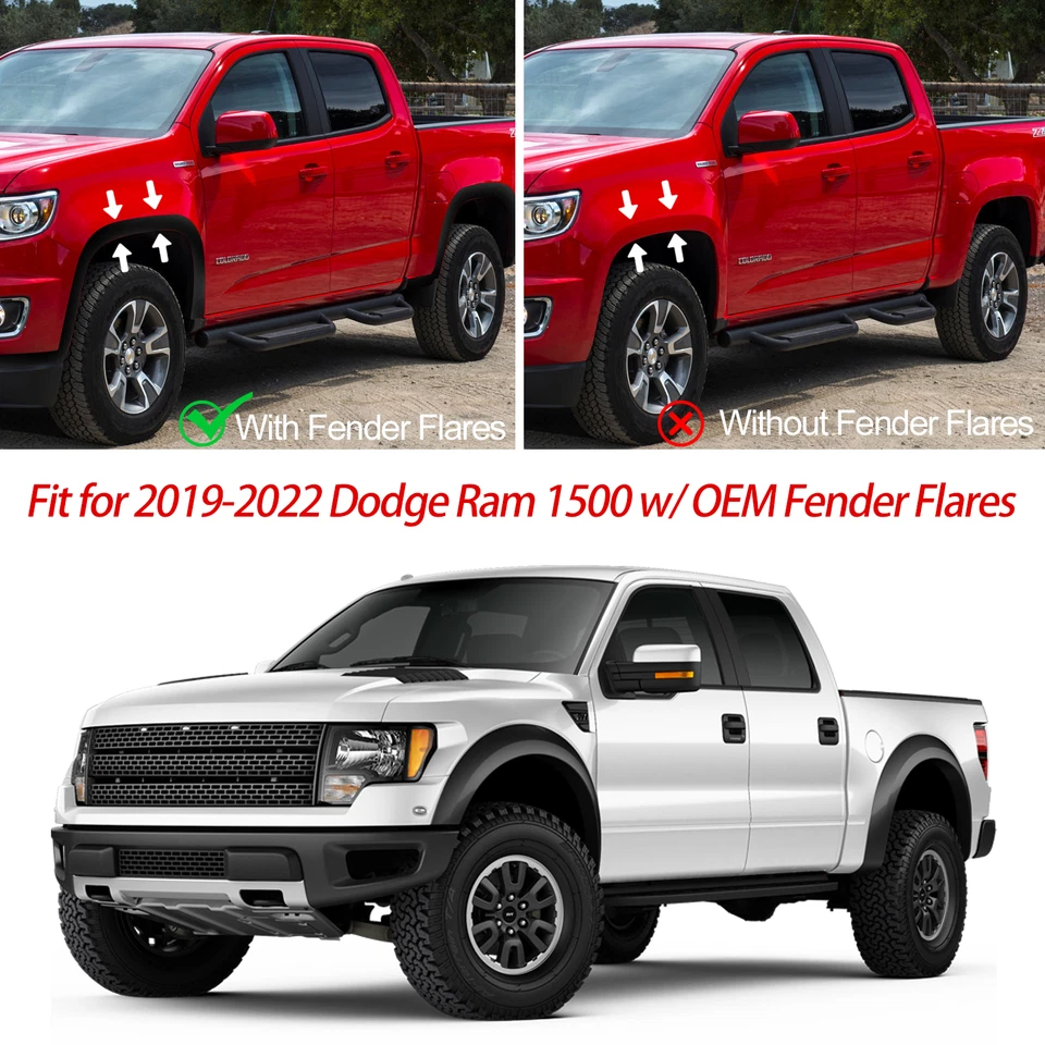 4x Front Rear Mud Flaps Splash Guards FOR 2019-2024 Dodge Ram 1500 4-Door V8 - Image 2 of 4