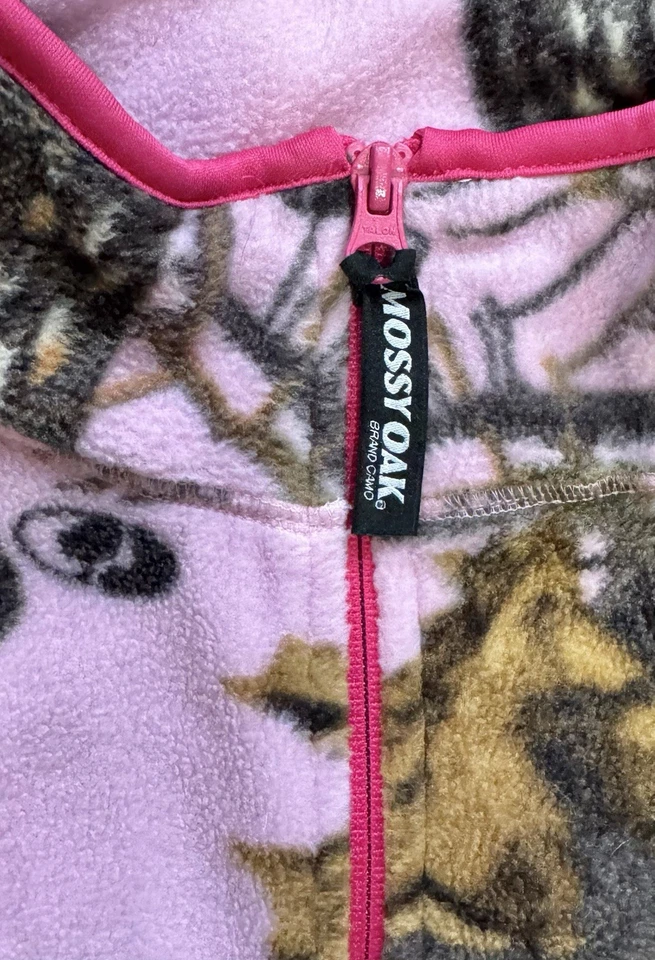 Mossy Oak Pullover Womens XXL/2XG(20) Pink Camo Fleece Half Zip Pockets Outdoors - Image 4 of 4