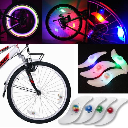 4 X Bike Bicycle Cycling Wheel Spoke Wire Tyre Bright LED Flash Light Lamp UK - Picture 4 of 30