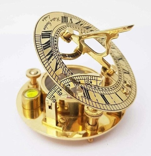 Sundial Calendar Pocket Compass Leather Case Vintage Nautical | Gift For Anyone - 第 3/6 張圖片