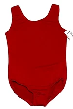 Motionwear Leotard Leo Bodysuit Tank Deep Red Matte Stretch Nwt New Girl M 6 7