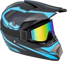 CARTMAN Adult Dirt Bike Helmets Motocross ATV Full Face Blank And Blue Large