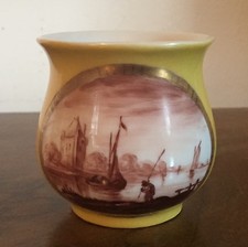 Antique 19th c. French Paris Porcelain Sevres Porcelain Tea Cup Yellow Sepia