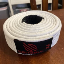Sanabul Brazilian Jiu Jitsu Belt BJJ White Size A4