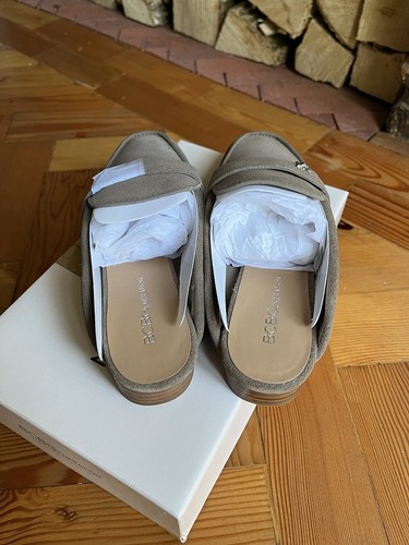 BCBGeneration Womens Sabrina Flat Calf Suede Mules Taupe Size EU 36 UK 3 - Picture 6 of 6