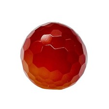 Disco Ball Facetted Natural Carnelian Bead  18mm  1 Bead 