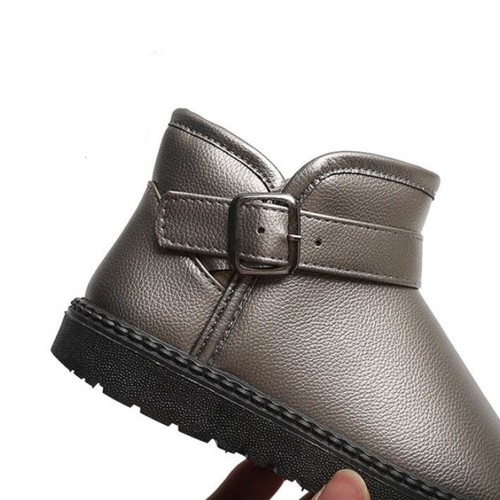Stivaletti Chelsea invernali bambini ragazze ragazzi impermeabili foderati in pelliccia scarpe taglia US - Foto 6 di 15