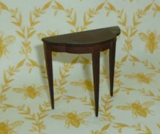 Vintage Dollhouse Miniature Table Walnut Wood DOLL End Table