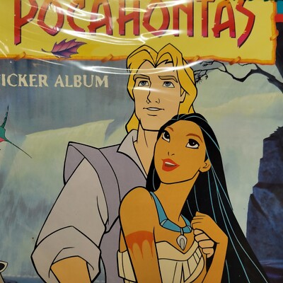 New 1995 Disney Pocahontas Panini Sticker Album w/10packs