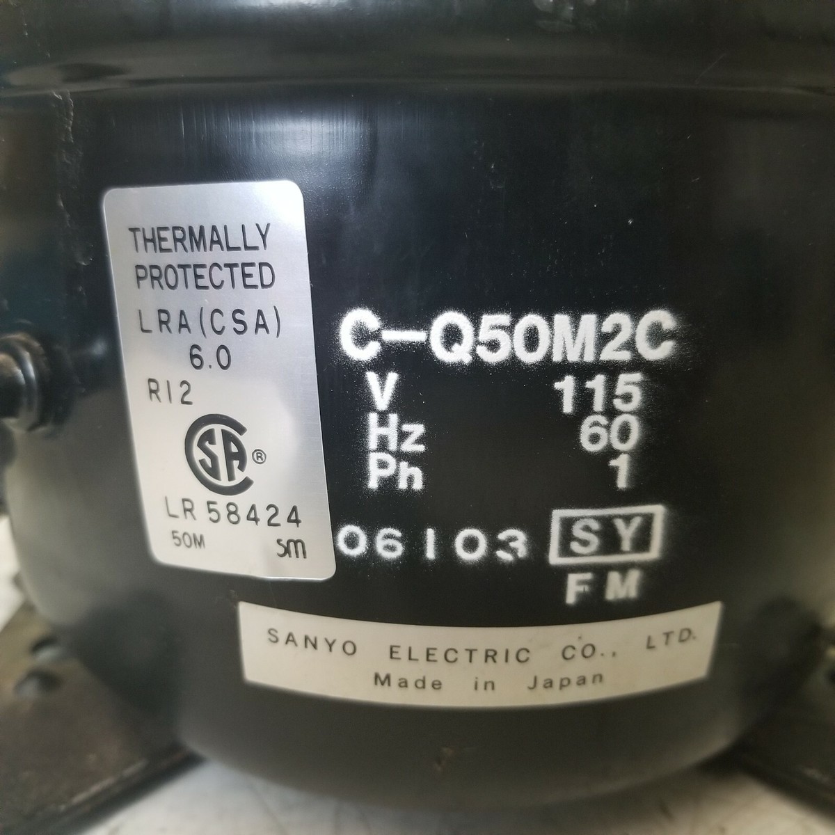 SANYO C-Q50M2C 115V 1PH 60HZ 50 WATT 170 BTU R-TWELVE SANYO C-Q50M2C 115V 1PH 60HZ 50 WATT 170 BTU R-TWELVE