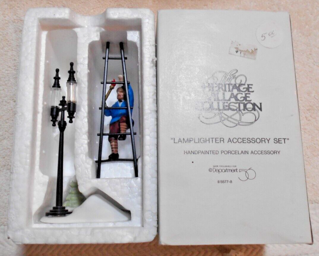 Heritage Village Collection, Lamplighter Accessory Set, Dickens