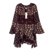 Parker Dress Floral Print Long Sleeve Flared Cuffs V Neckline Size XS NWT